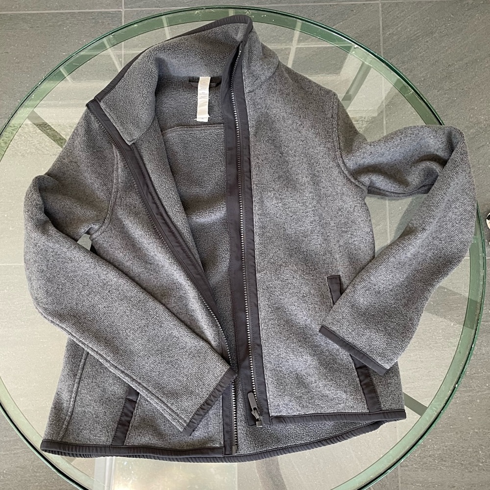 Dark grey fleece lululemon zip up jacket